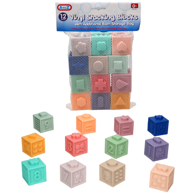 12PCS VINYL BLOCKS W/BATH BAG