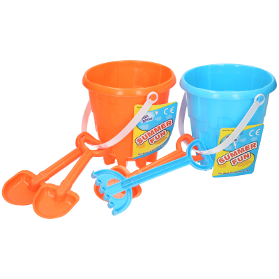 15CM CASTLE BUCKET WITH RAKE & SPADE