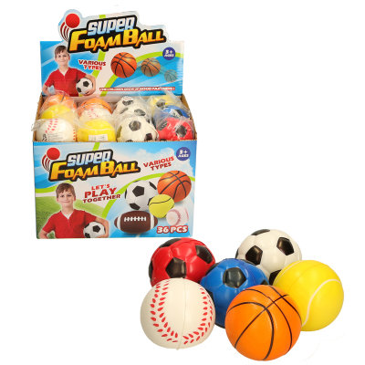 FOAM SPORTS BALL 6CM (4 ASST)