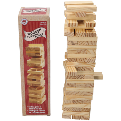 LARGE WOODEN TUMBLING TOWER
