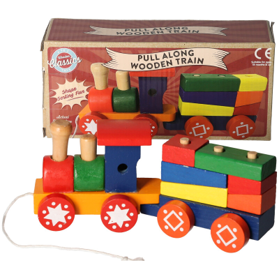 WOODEN TRAIN & CARRIAGE