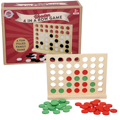 4 IN 1 ROW WOOD GAME