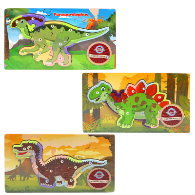 DINOSAUR WOODEN PUZZLE (3 ASST)