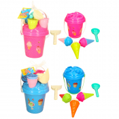 Beach Bucket Ice Cream Set 7pcs (2 asstd)