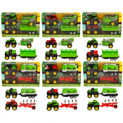 Farm Tractor & Quad with Trailer 4pcs Set (6 Asstd)