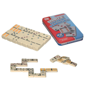 Double 6 Coloured Dominoes in Tin