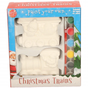 Paint Your Own Christmas Trains (2pcs)
