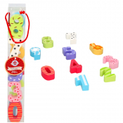 Wooden Chunky Thread A Number 10pcs