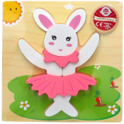 Wooden Chunky Bunny Ballerina Puzzle