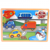 Wooden Chunky Vehicle Puzzle 7pcs