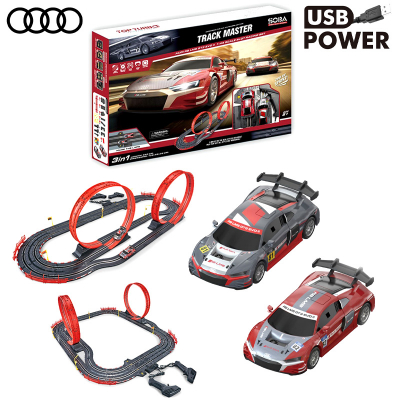 Audi Racing Track 1:43 4 cars USB powered
