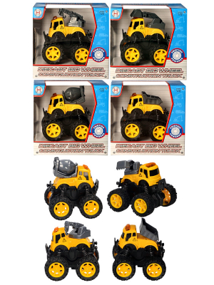Diecast Big Wheel 4x4 Construction Truck (4 asstd)