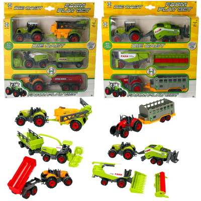 Diecast Farm Tractor & Trailer Set (2 asstd)
