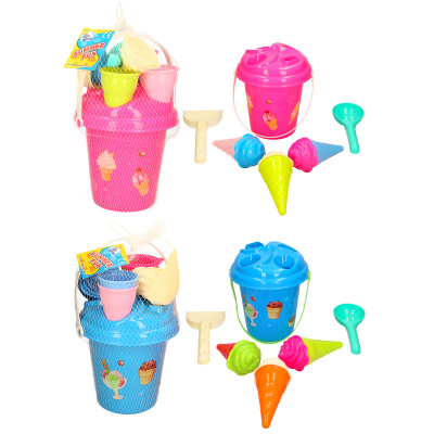 Beach Bucket Ice Cream Set 7pcs (2 asstd)