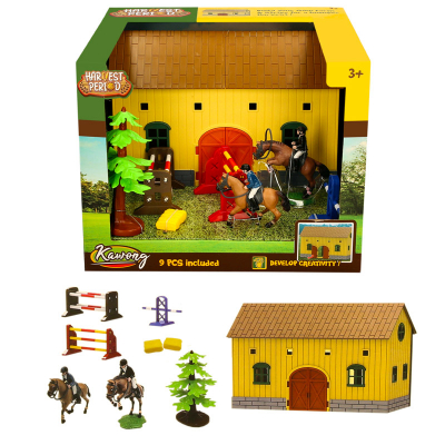 Equestrian Horse & Stable Set 9pcs