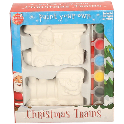 Paint Your Own Christmas Trains (2pcs)