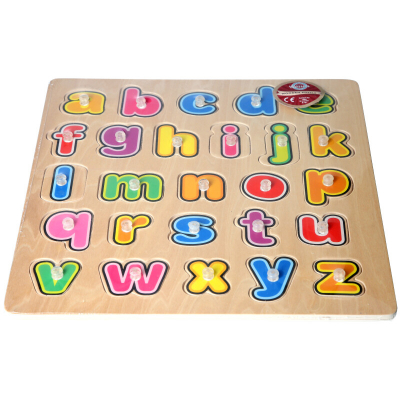 Wooden Lower Case Letters with Pegs (30x30cm)