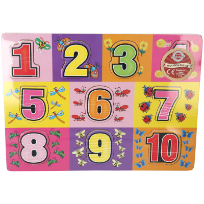 Wooden Numbers Pink Puzzle