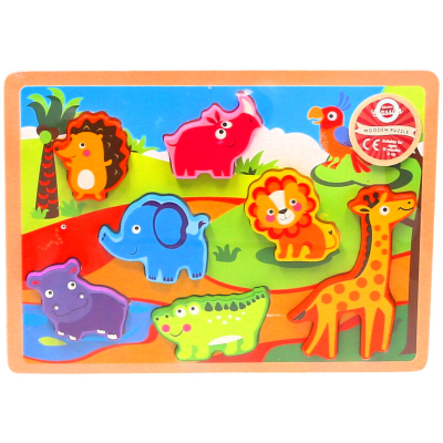 Wooden Chunky Safari Puzzle 7pcs